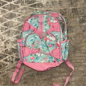 Pottery Barn Kids Large Floral Backpack - Pink and Blue